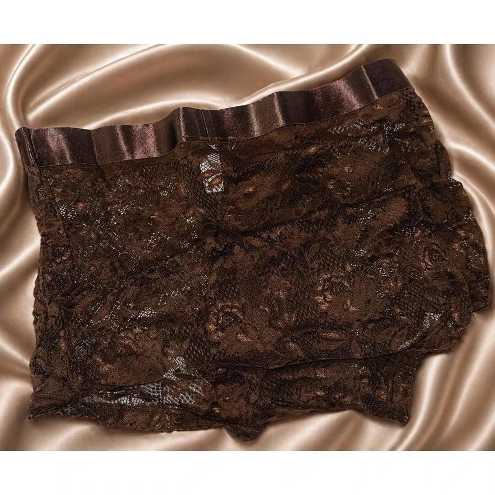 Cosabella Brown Never Say‎ Never Lace Classic Trunk Boxer Brief Size XL NEW
